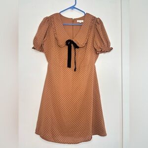Blu Pepper Tan Polka Dot Mini Dress